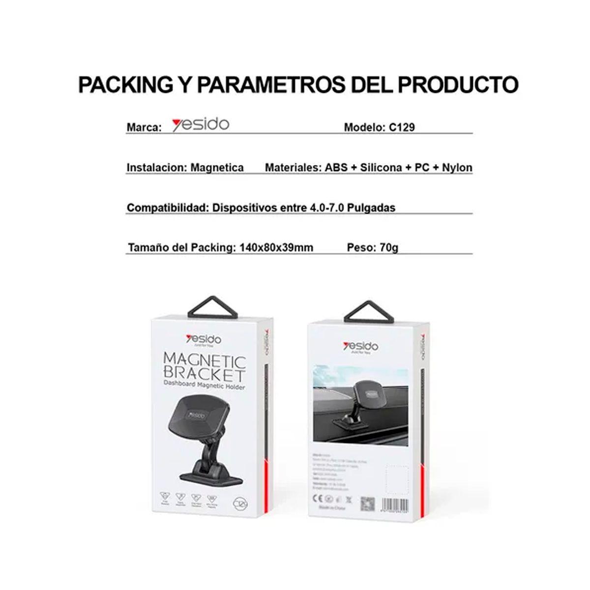 Soporte Celular Auto Porta Teléfono Magnético Yesido C129-4