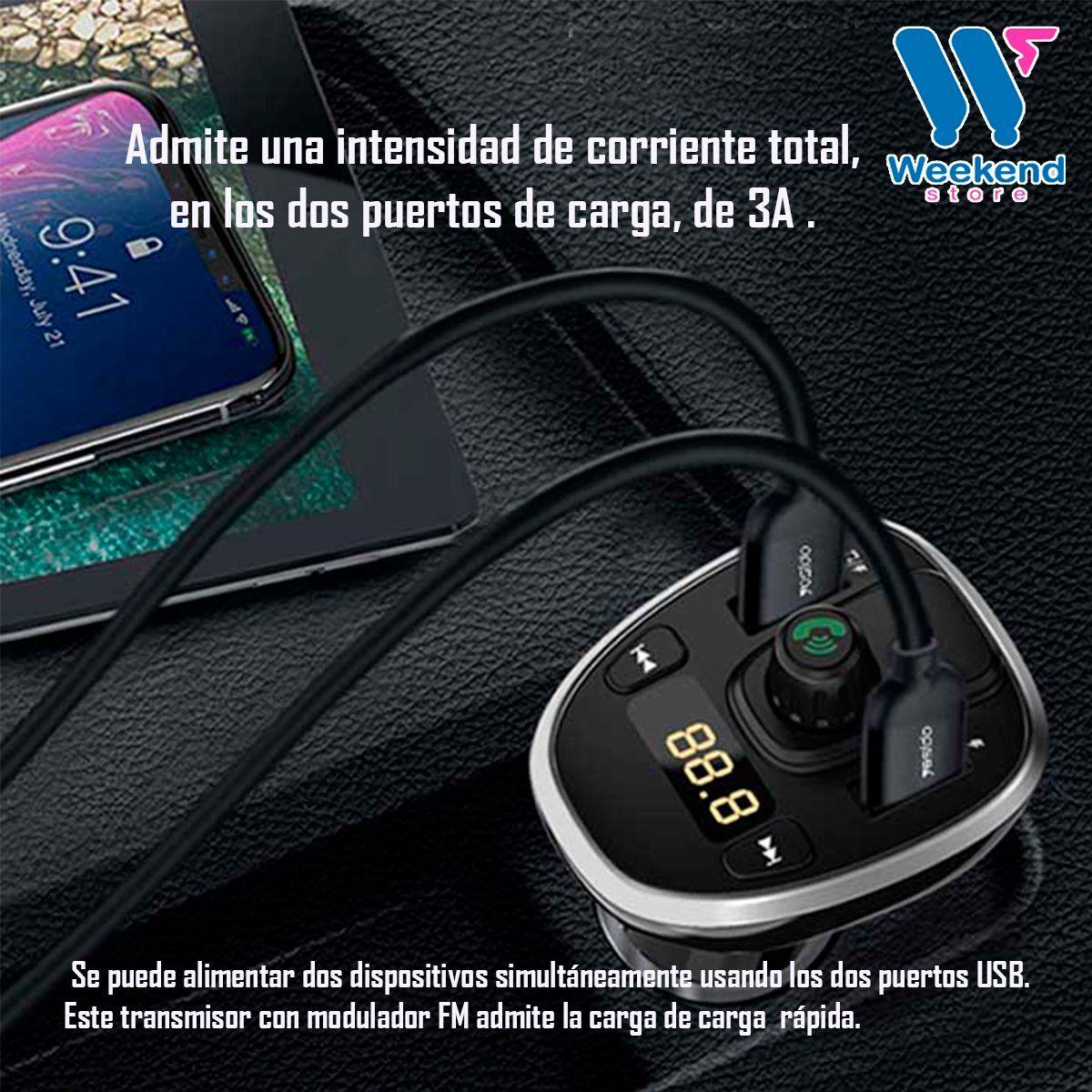 Transmisor Receptor Bluetooth Para Auto Carga Rápida, Fm Y39-4
