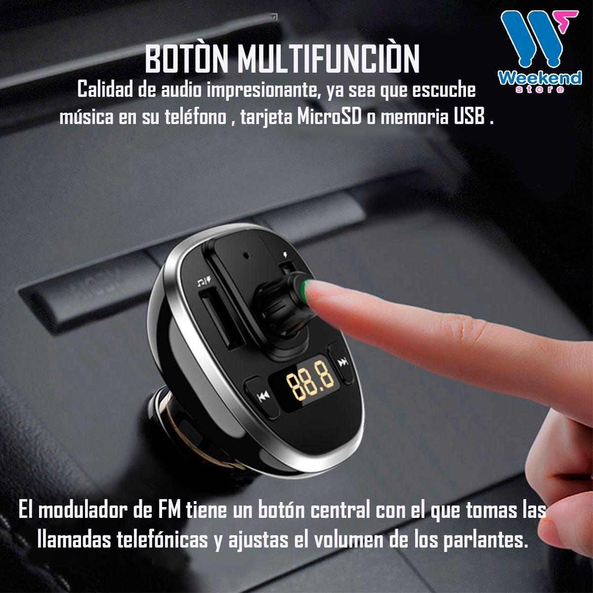 Transmisor Receptor Bluetooth Para Auto Carga Rápida, Fm Y39-2