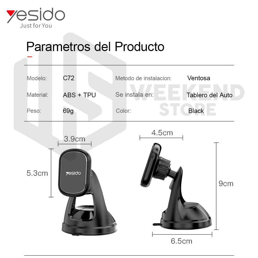 Soporte Holder Porta Celular Magnetico Yesido C72-2