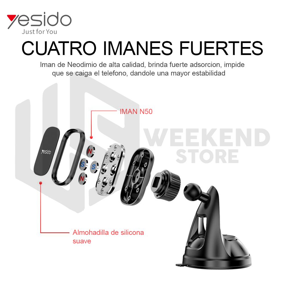 Soporte Holder Porta Celular Magnetico Yesido C72-7