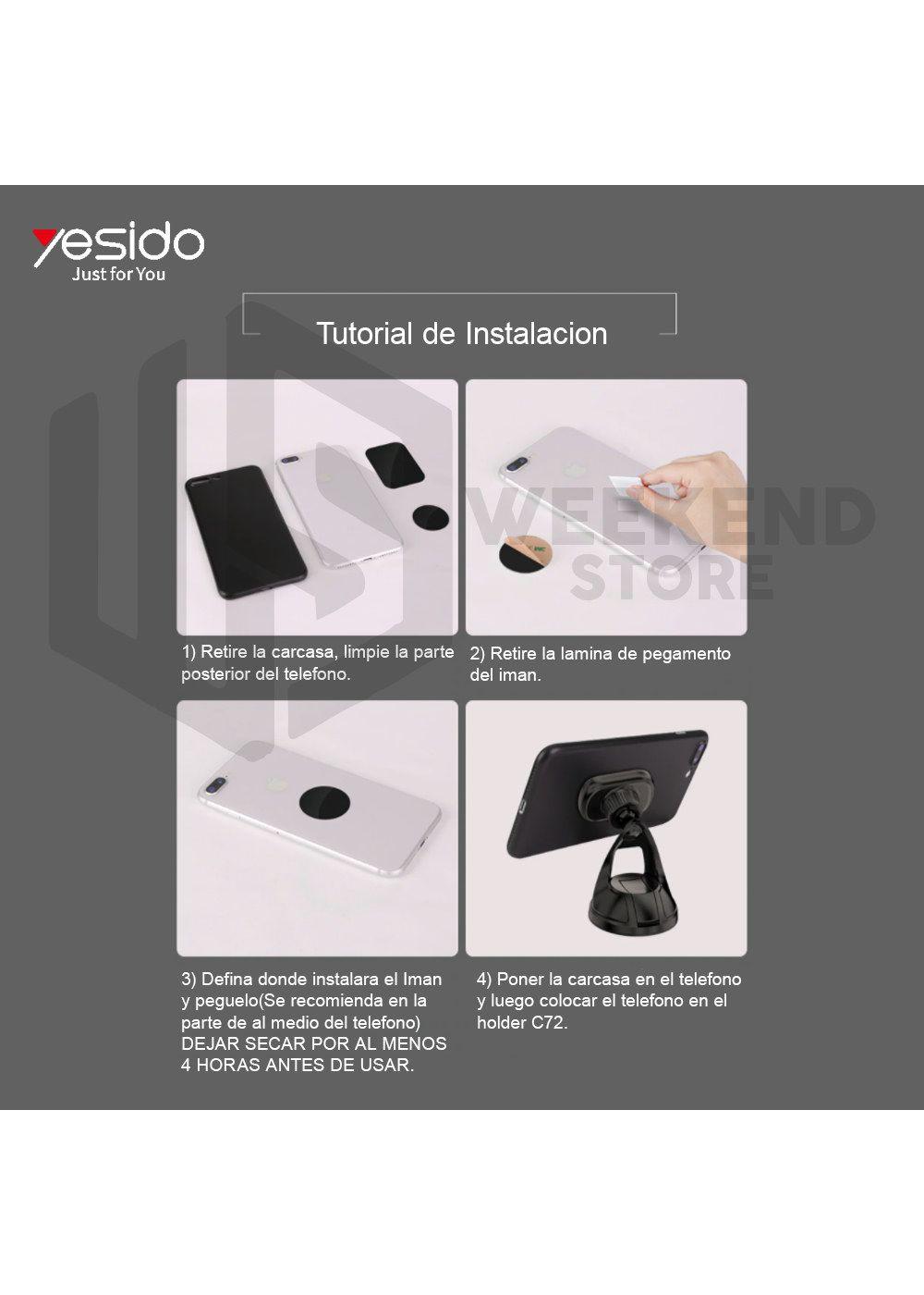 Soporte Holder Porta Celular Magnetico Yesido C72-3