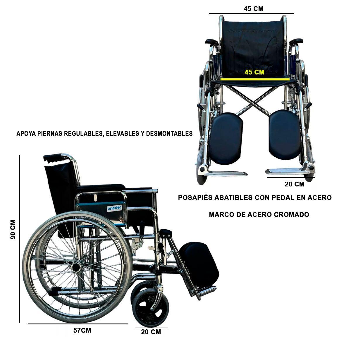 Silla De Ruedas Traumatológica Plegable Freno Manual Oneder-6