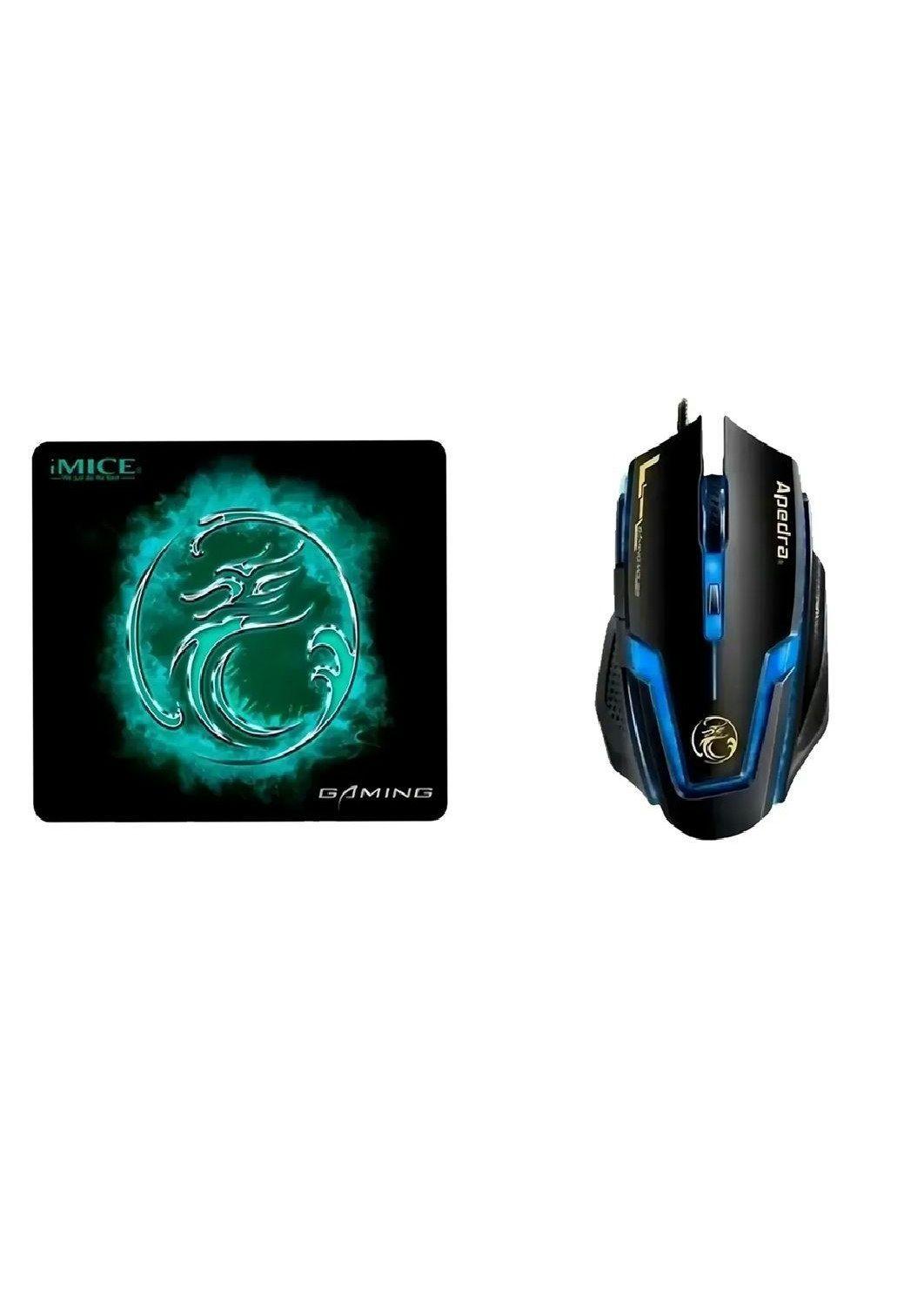 Pack Mouse Optico Premium Gamer Imice A9 + Mousepad-0