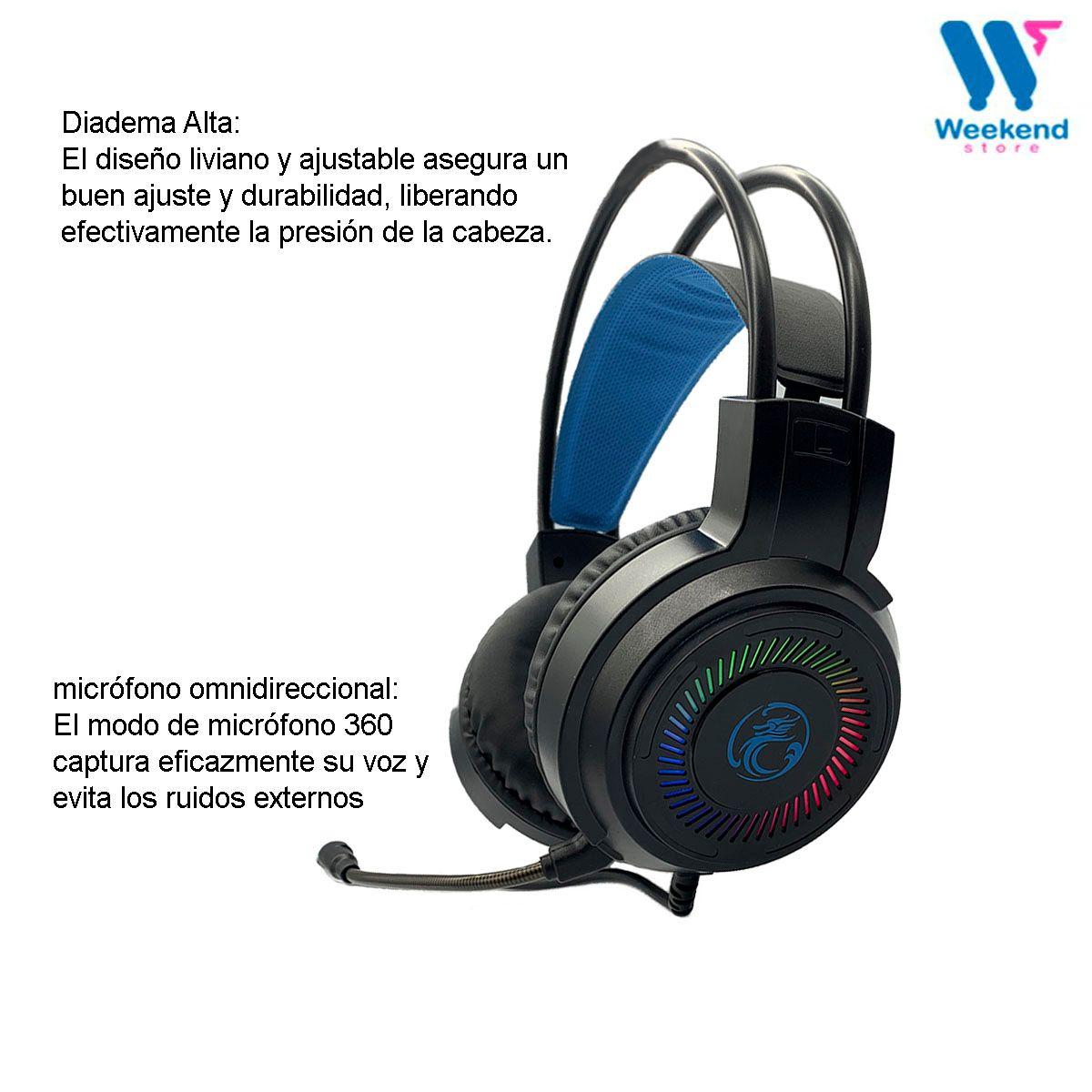 Audífonos USB Con Micrófono Gamer Apedra HD-480 USB Con Luz RGB-2