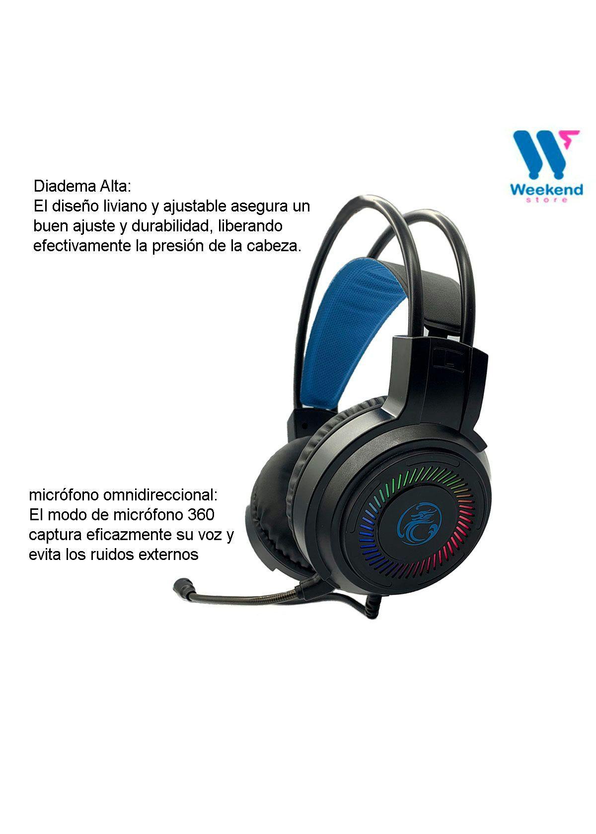 Audífonos USB Con Micrófono Gamer Apedra HD-480 USB Con Luz RGB-2