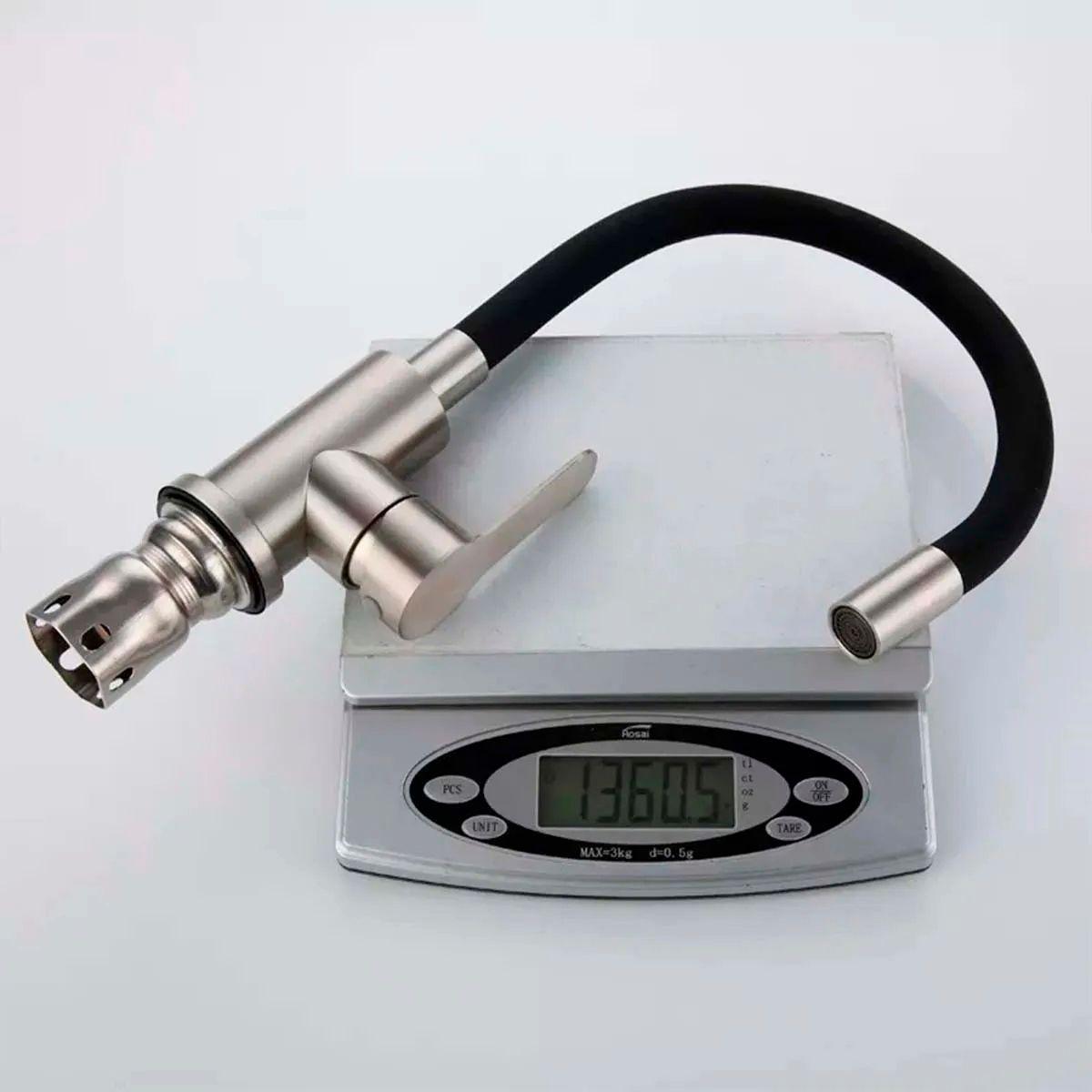 Llave Griferia Lavaplatos Cuello Cisne Flexible Tap15 Negro-2