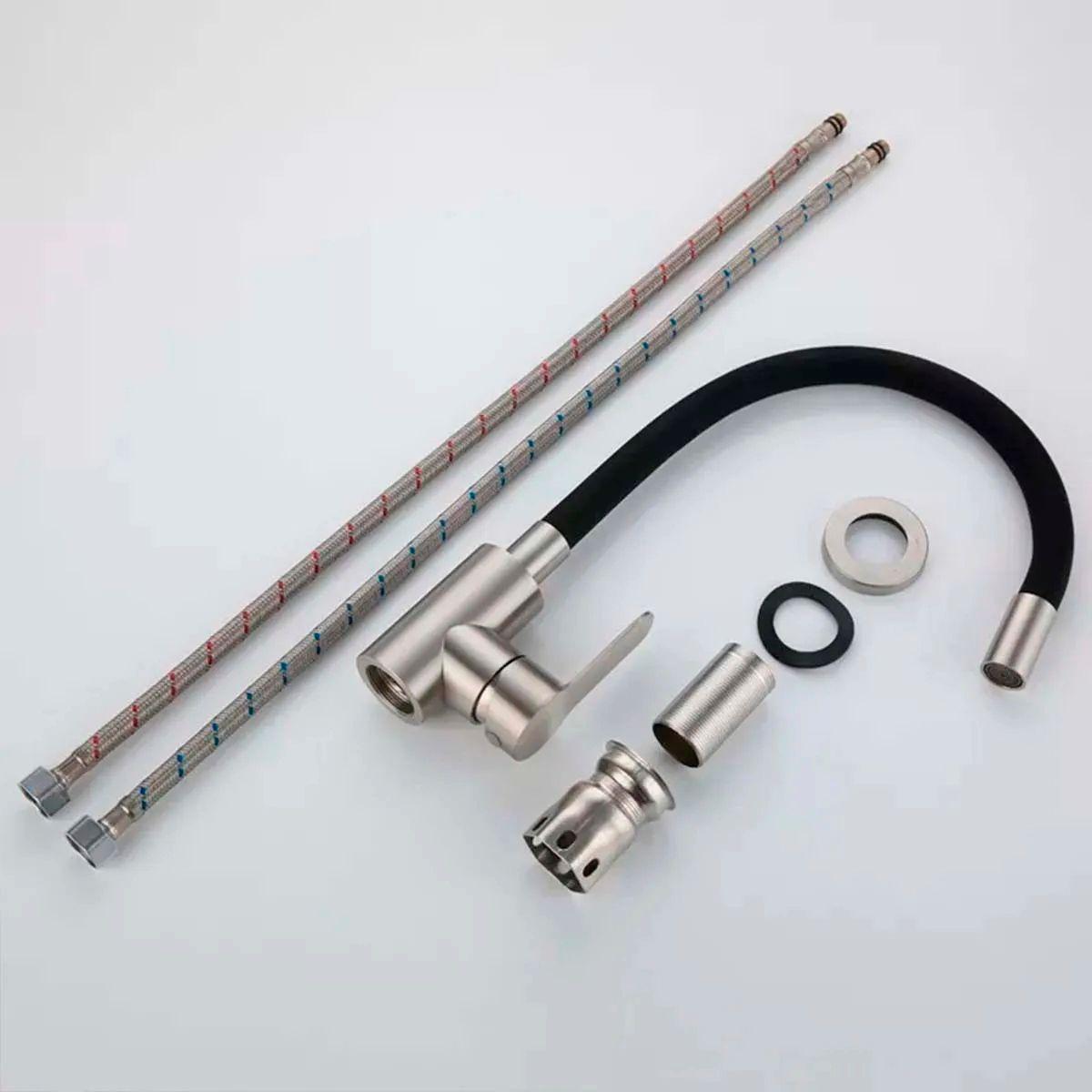 Llave Griferia Lavaplatos Cuello Cisne Flexible Tap15 Negro-4