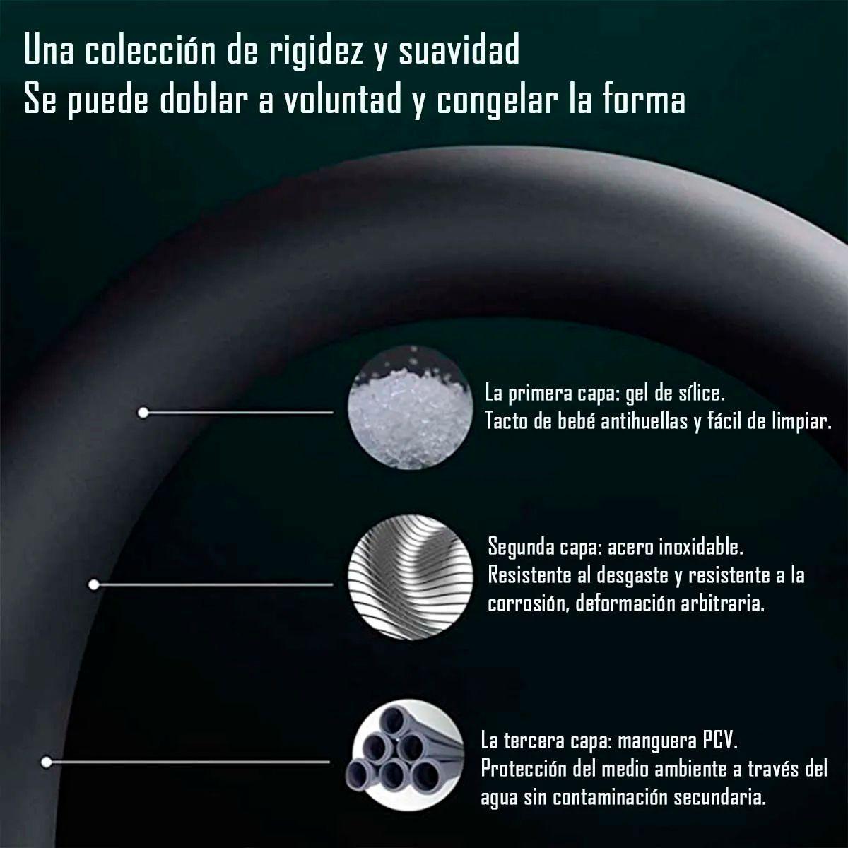 Llave Griferia Lavaplatos Cuello Cisne Flexible Tap15 Negro-5