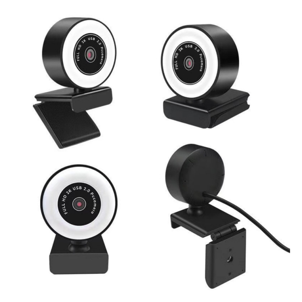 Webcam Camara Full Hd 1080p y Micrófono Aro Led Teletrabajo-5