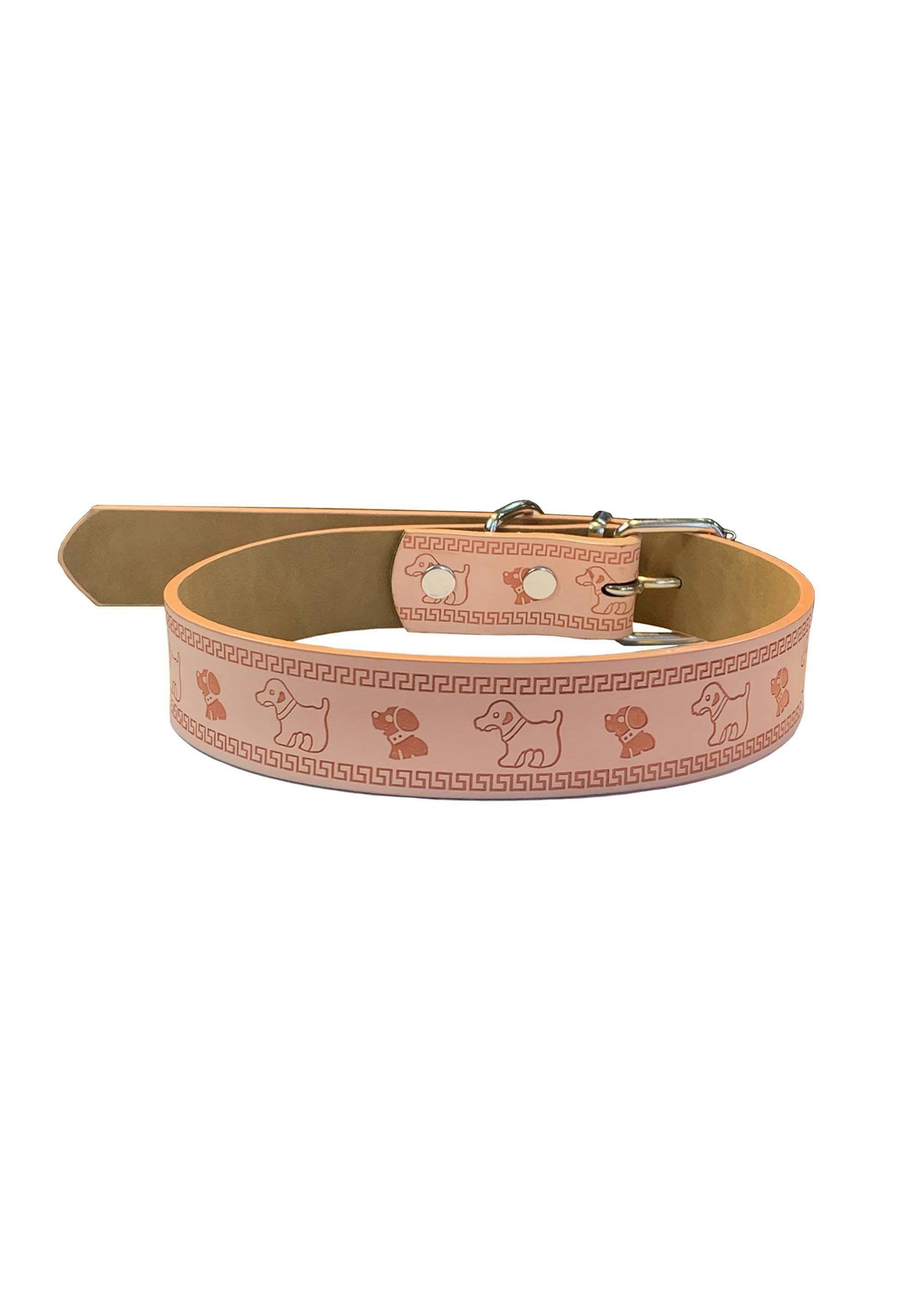 Collar De Eco Cuero Rosado Para Mascotas Perros Y Gatos-0