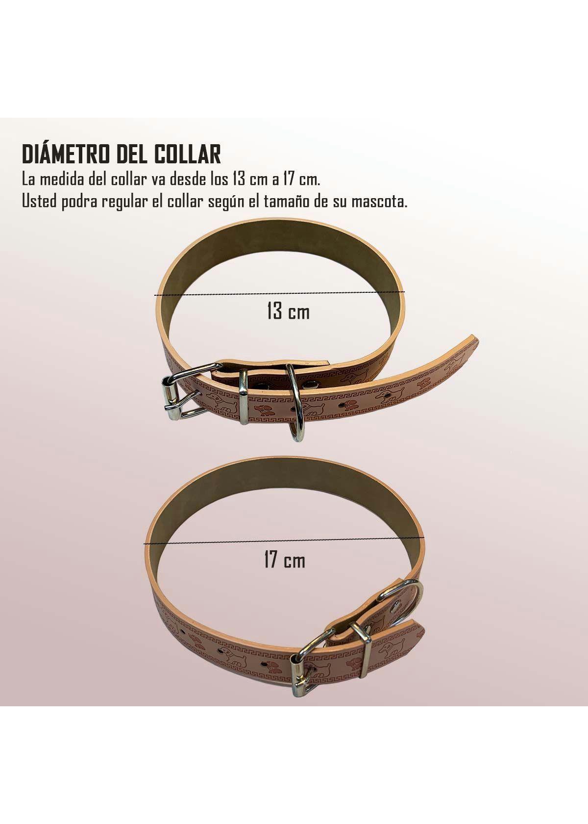 Collar De Eco Cuero Rosado Para Mascotas Perros Y Gatos-3
