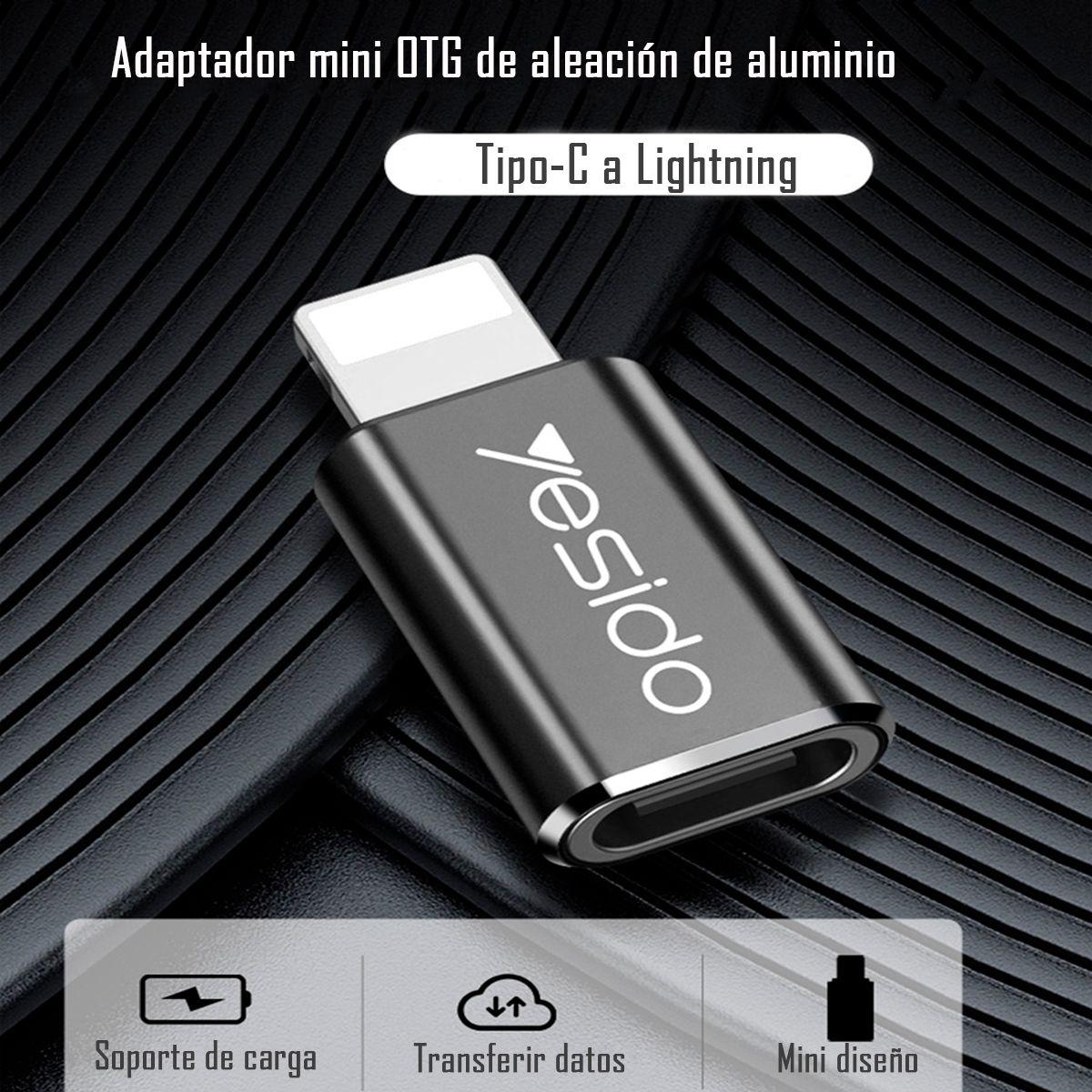 Adaptador OTG Tipo C Hembra A Tipo Lightning YESIDO (GS03)-1