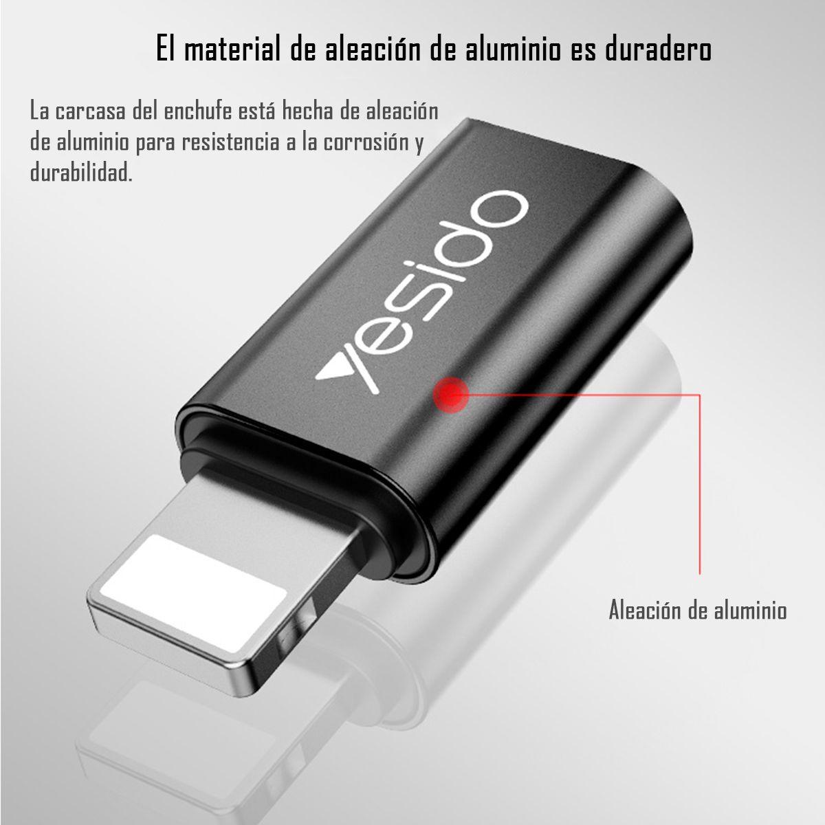 Adaptador OTG Tipo C Hembra A Tipo Lightning YESIDO (GS03)-3