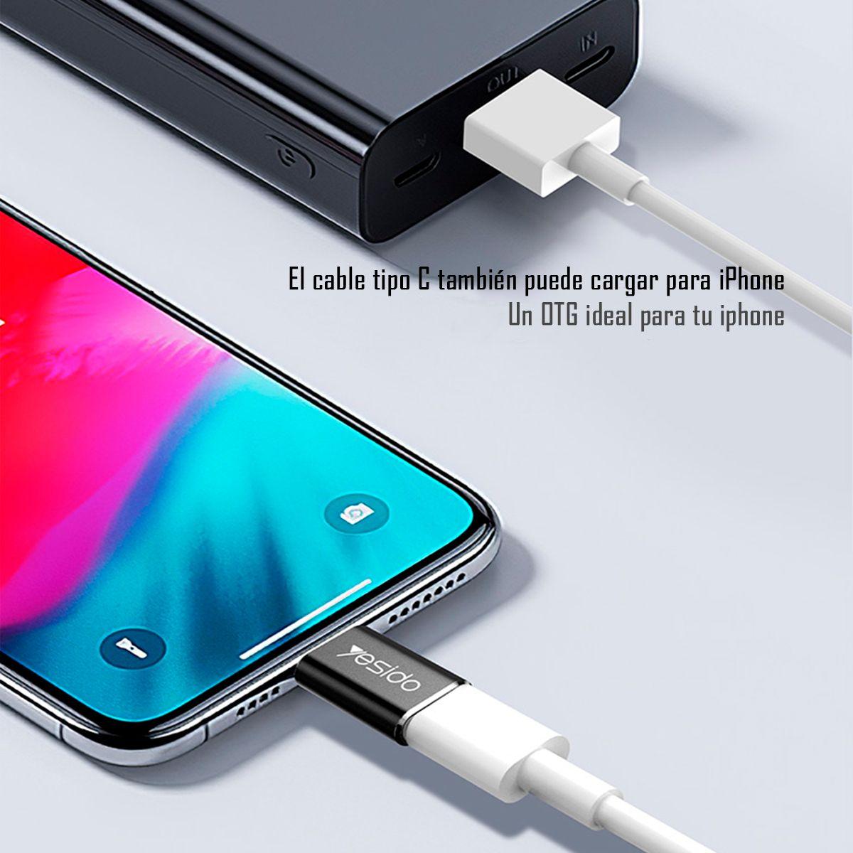 Adaptador OTG Tipo C Hembra A Tipo Lightning YESIDO (GS03)-4