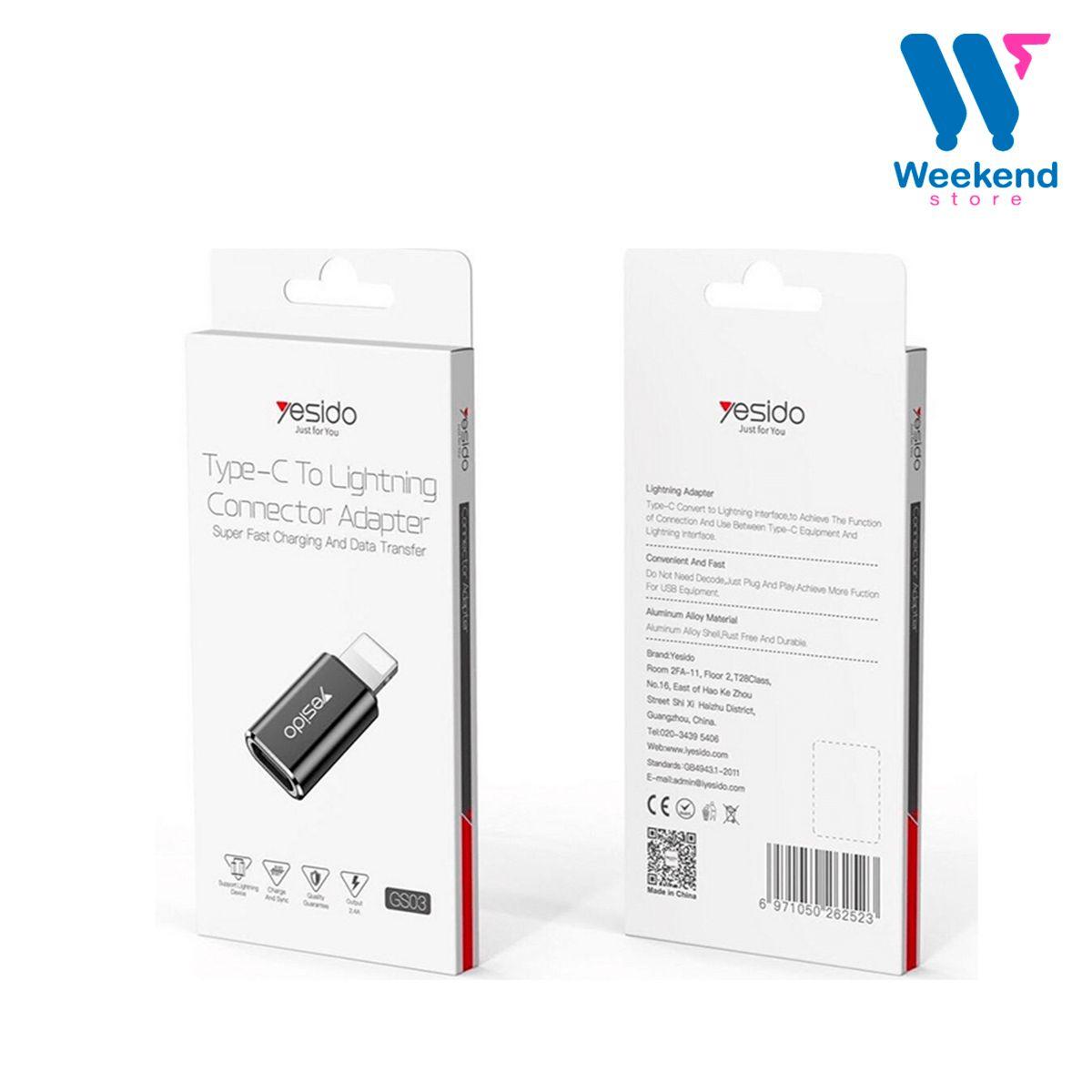 Adaptador OTG Tipo C Hembra A Tipo Lightning YESIDO (GS03)-6