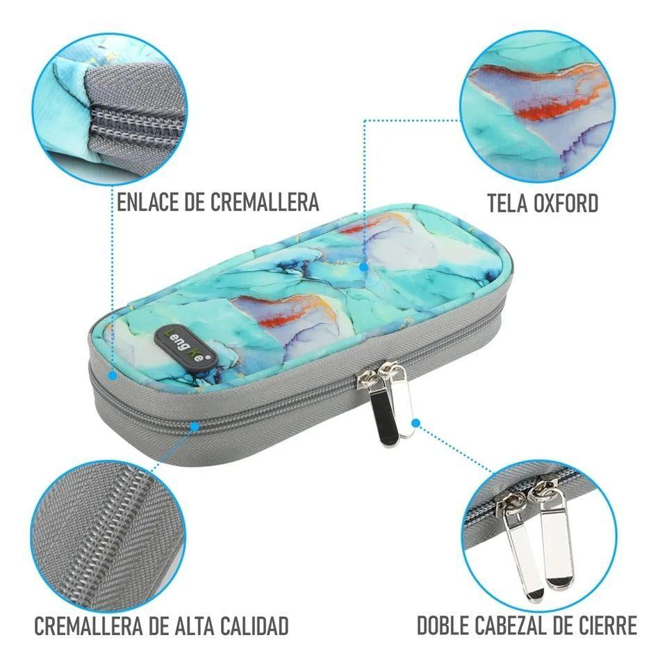 Bolso Estuche Portatil De Viaje Insulina Cooler Refrigerante Mármol Verde-2