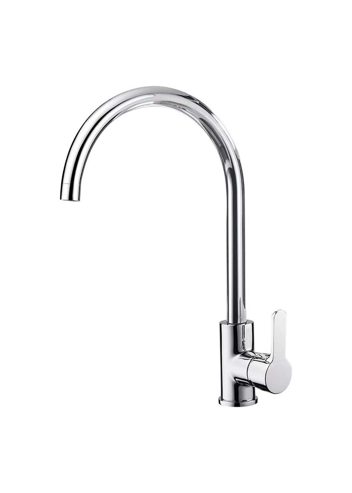 Llave Grifería Lavaplatos Cuello Cisne Plateado Monomando Tap 25-0