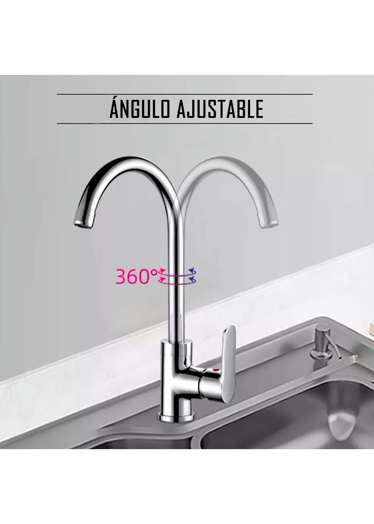 Llave Grifería Lavaplatos Cuello Cisne Plateado Monomando Tap 25-3