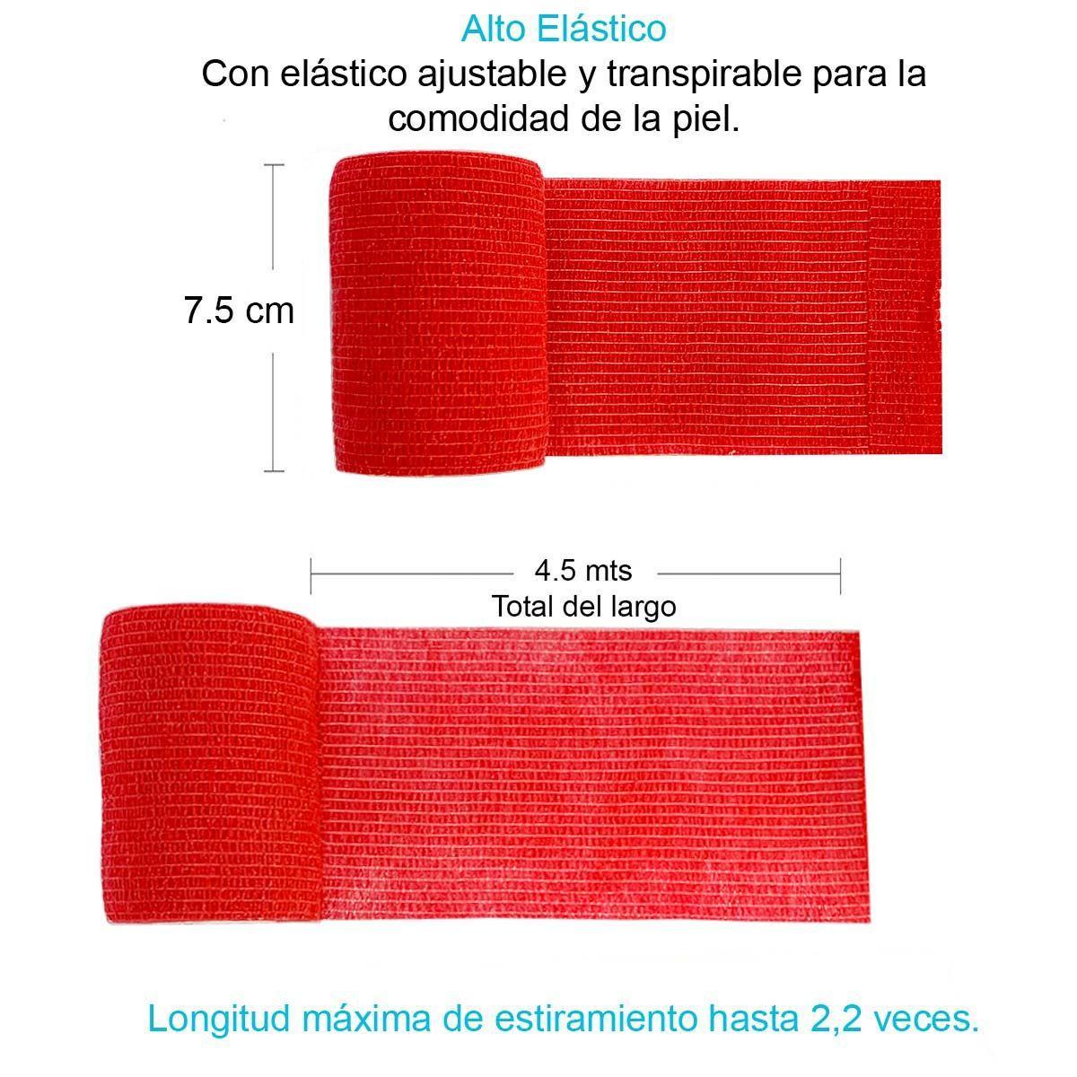 Venda Autoadherente Compatible Con Coban 7.5cm X 4.5mt 1 Und Rojo-2