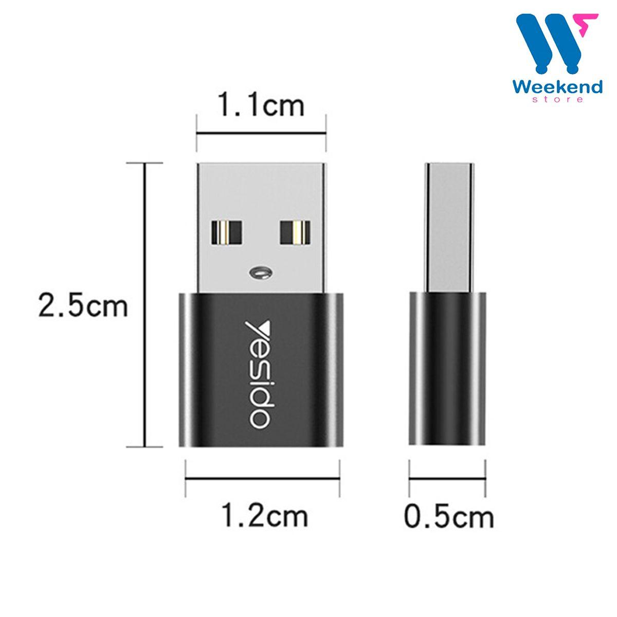 Adaptador OTG YESIDO Tipo-C a USB GS09-2
