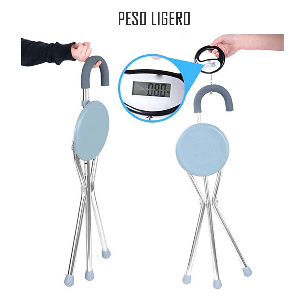 Bastón Con Asiento Plegable Aluminio Alta Calidad Premium-3
