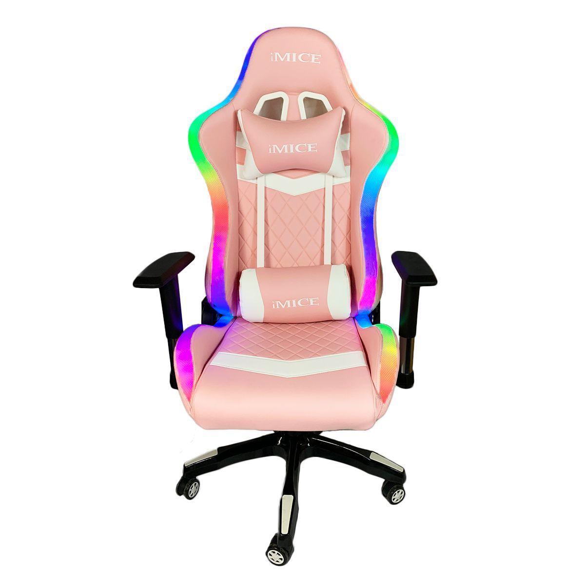 Silla Gamer Profesional Imice Retroiluminada Rgb + Control -6