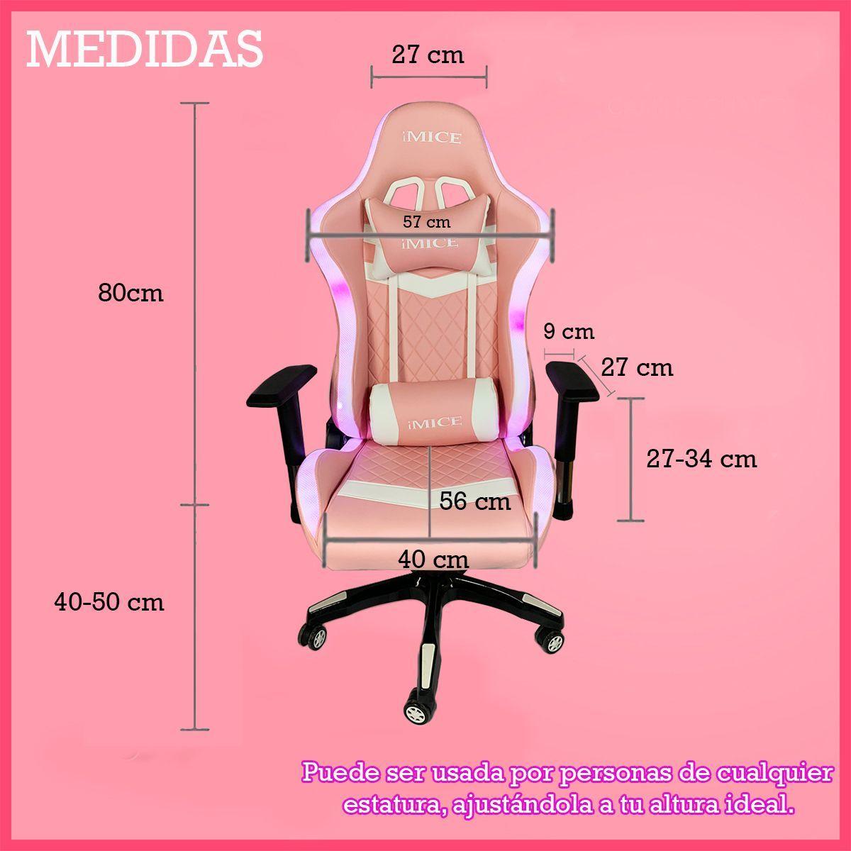 Silla Gamer Profesional Imice Retroiluminada Rgb + Control -4