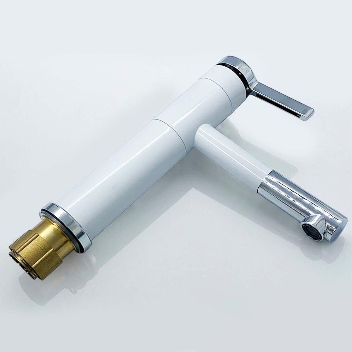 Llave Griferia Lavamanos Con Cuello Extensible Blanco Tap23-3