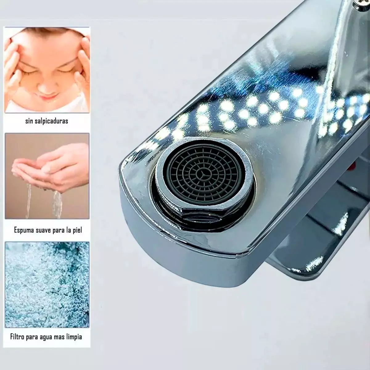 Llave Grifería Lavamanos Simple Baño Plateado Caliente Frio Tap12-1