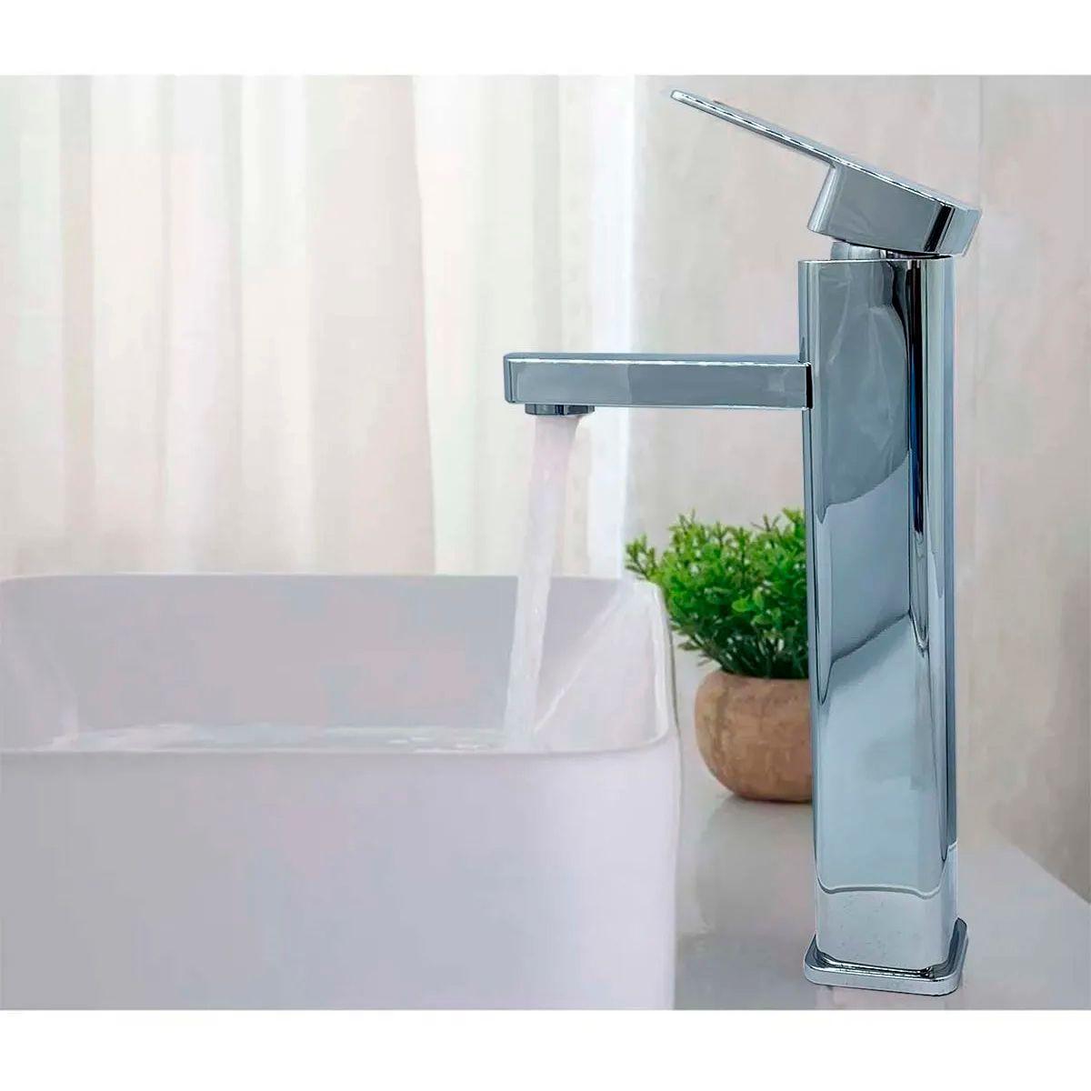 Llave Grifería Lavamanos Simple Baño Plateado Caliente Frio Tap12-5