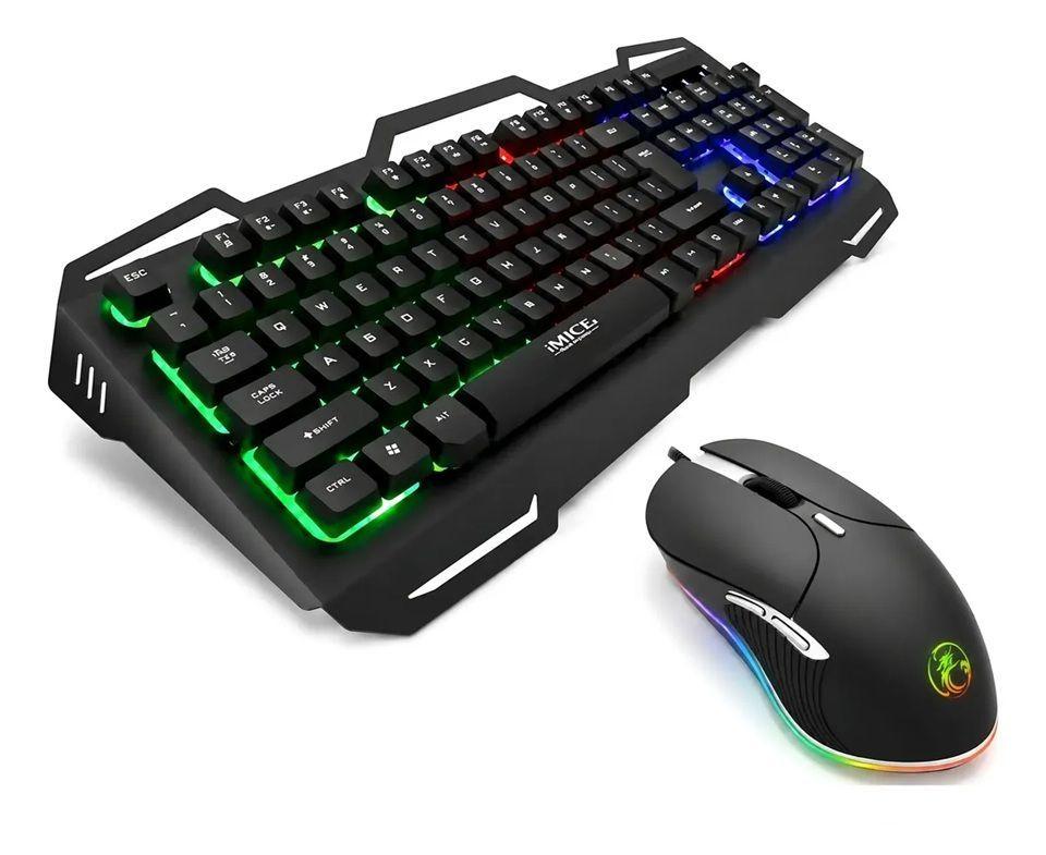 Kit Teclado y Mouse Gamer iMice AK-400 y X6 Retroiluminado con 3200 DPI-0