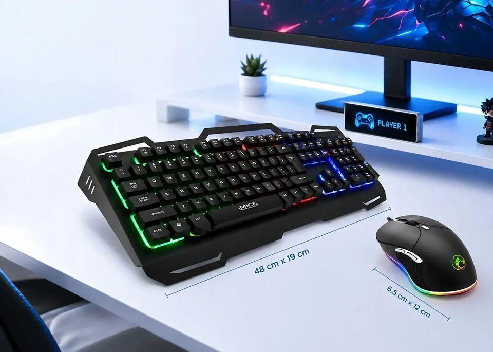 Kit Teclado y Mouse Gamer iMice AK-400 y X6 Retroiluminado con 3200 DPI-1