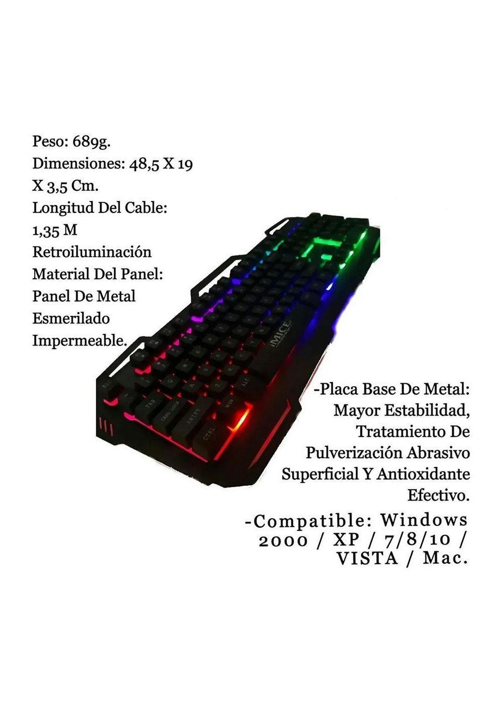 Kit Teclado y Mouse Gamer iMice AK-400 y X6 Retroiluminado con 3200 DPI-6