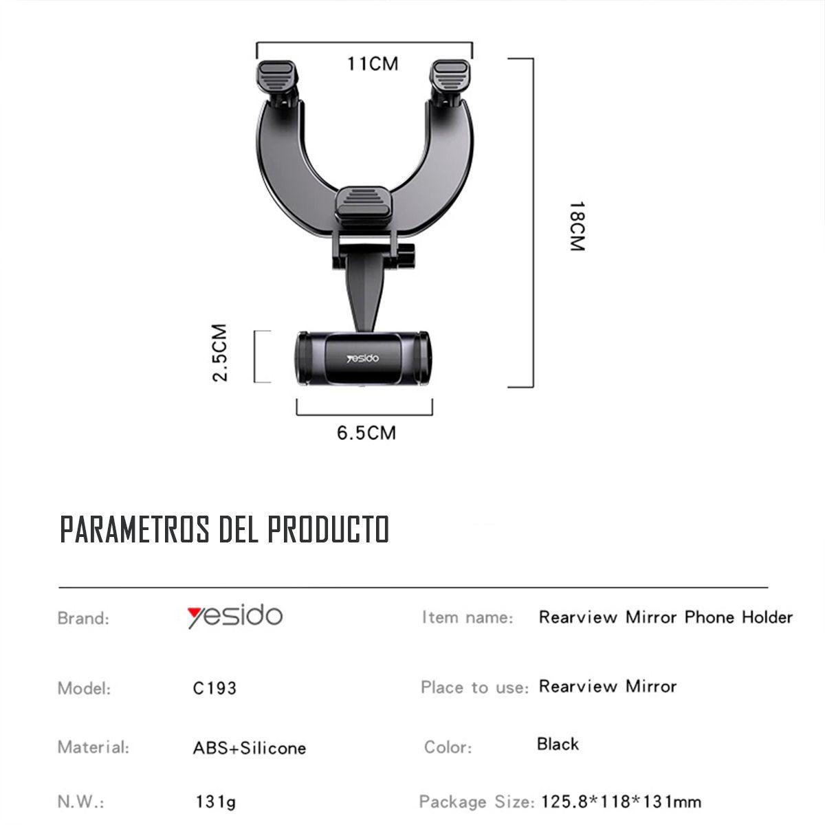 Soporte Holder Para Retovisor De Autos Estilo Sujeción C193-7