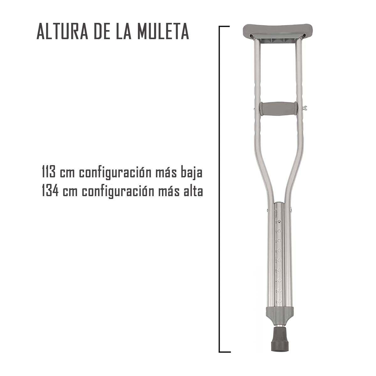 Par De Muletas Ortopédicas Altura Regulable Liviana-2