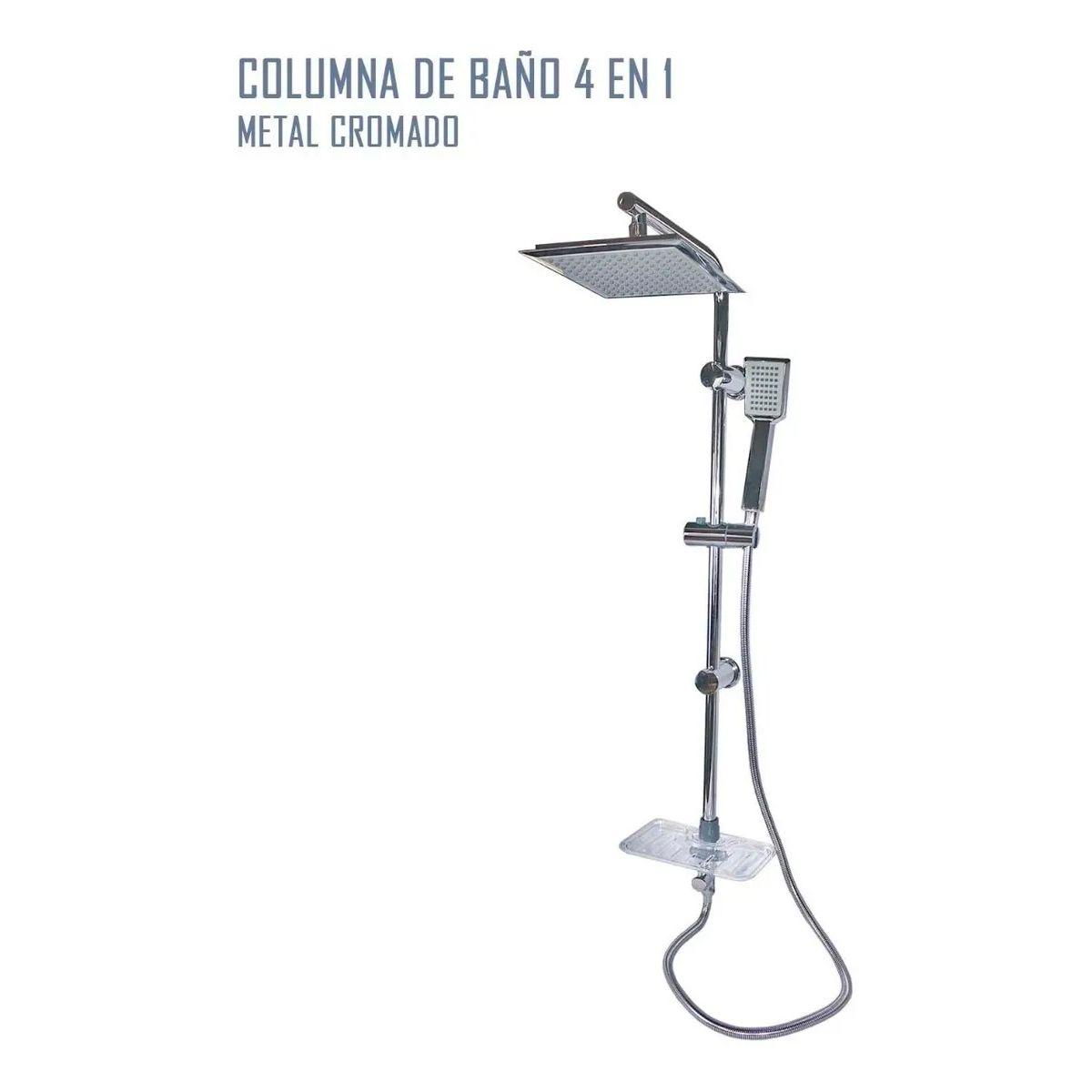 Llave Columna Ducha Moderna De Baño Tina 4 En 1 Cromada-1