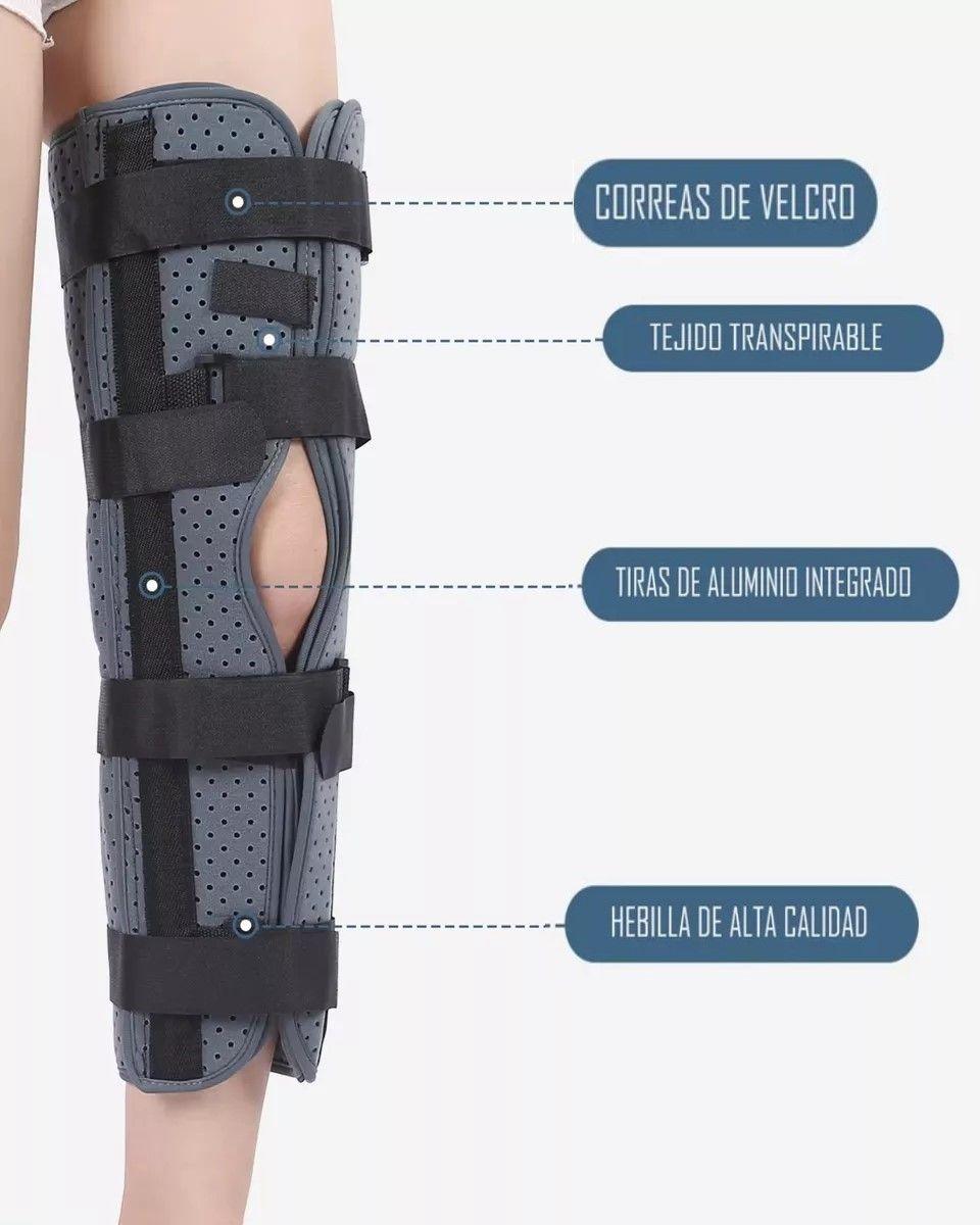 Inmovilizador De Rodilla Largo Tripanel Con Velcro Ajustable Talla M-3