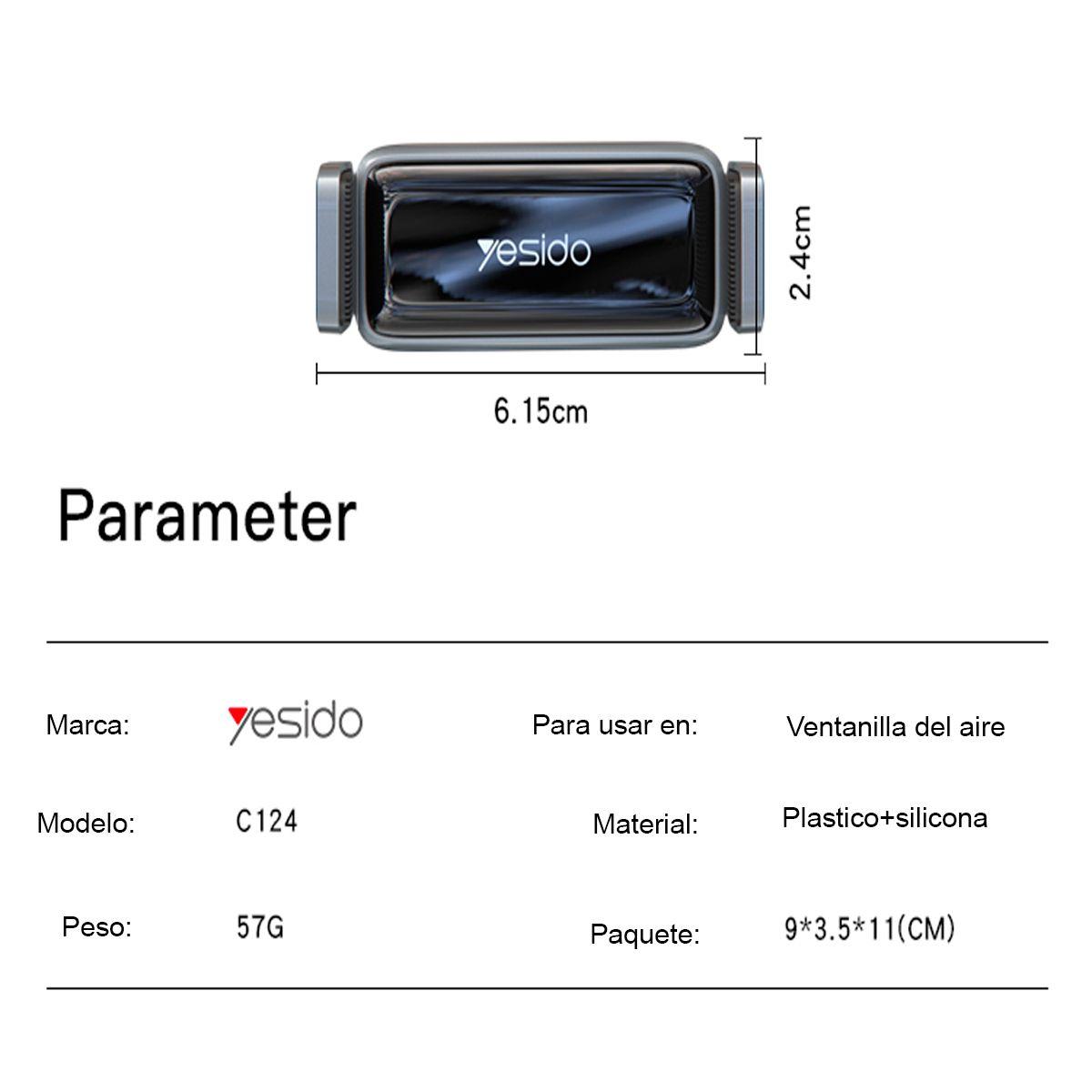 Soporte Holder Rejilla Dobleclick Porta Telefono Yesido C124-3