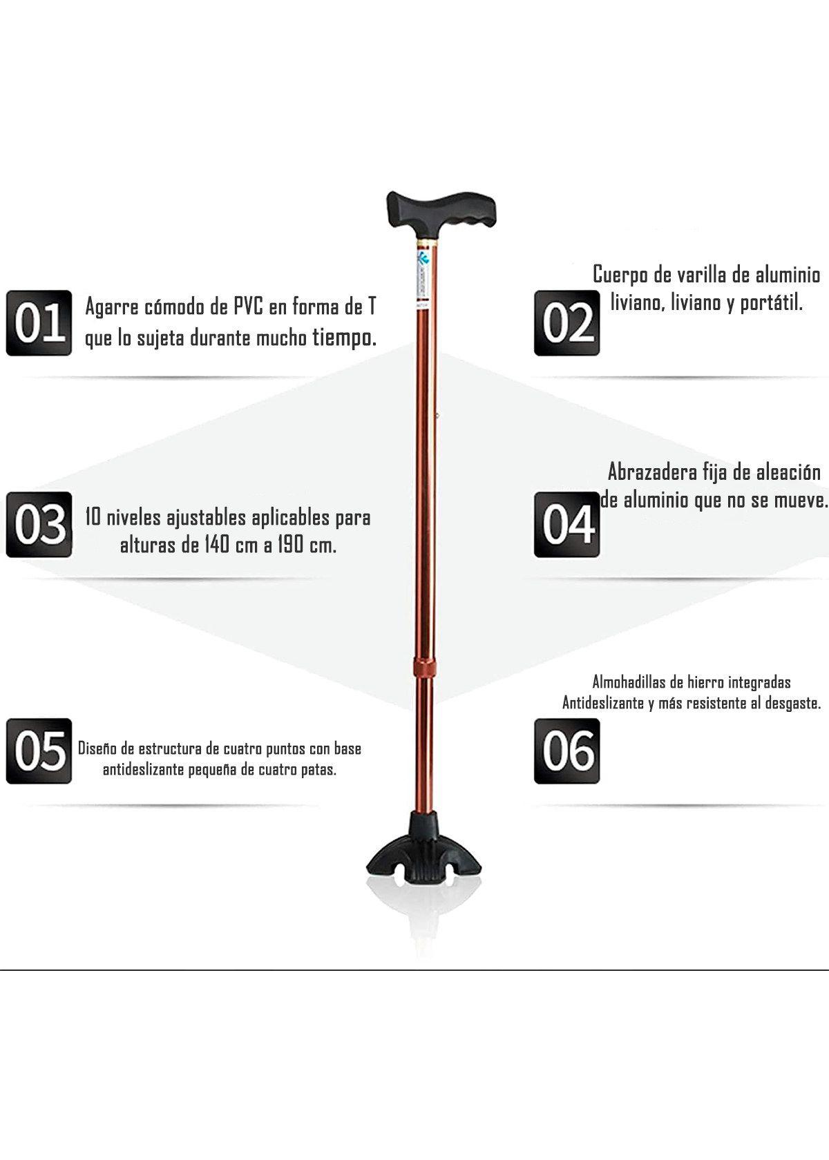 Baston Ortopedico Altura Regulable Adulto Mayor Bronce-1