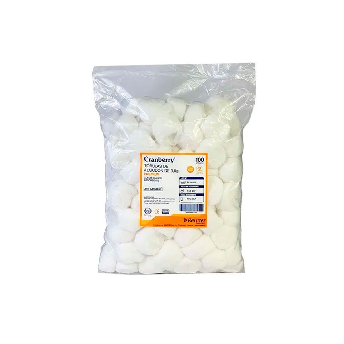 Tórulas De Algodón Premium 3,5gr Cranberry Bolsa De 100und-0
