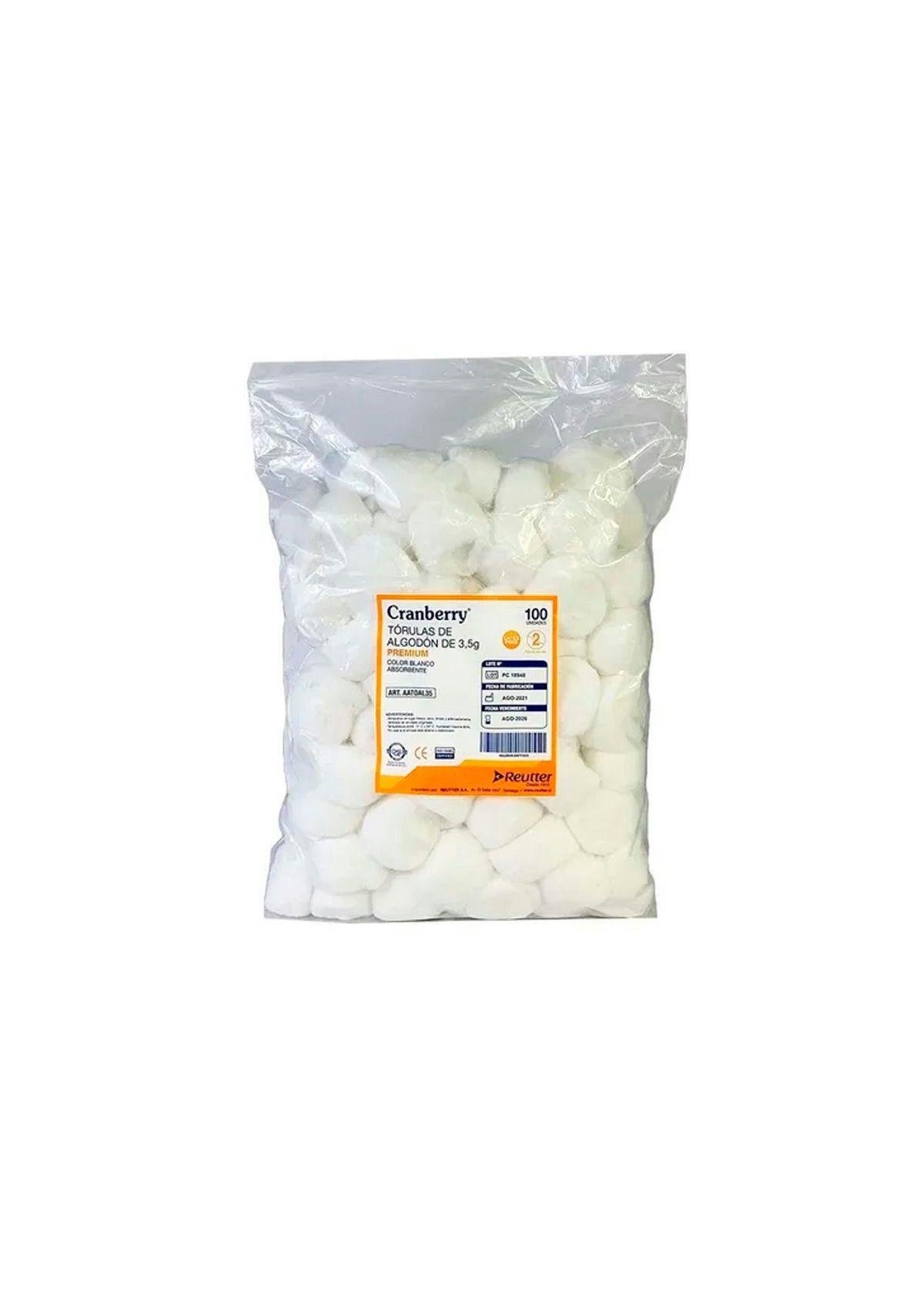 Tórulas De Algodón Premium 3,5gr Cranberry Bolsa De 100und-0