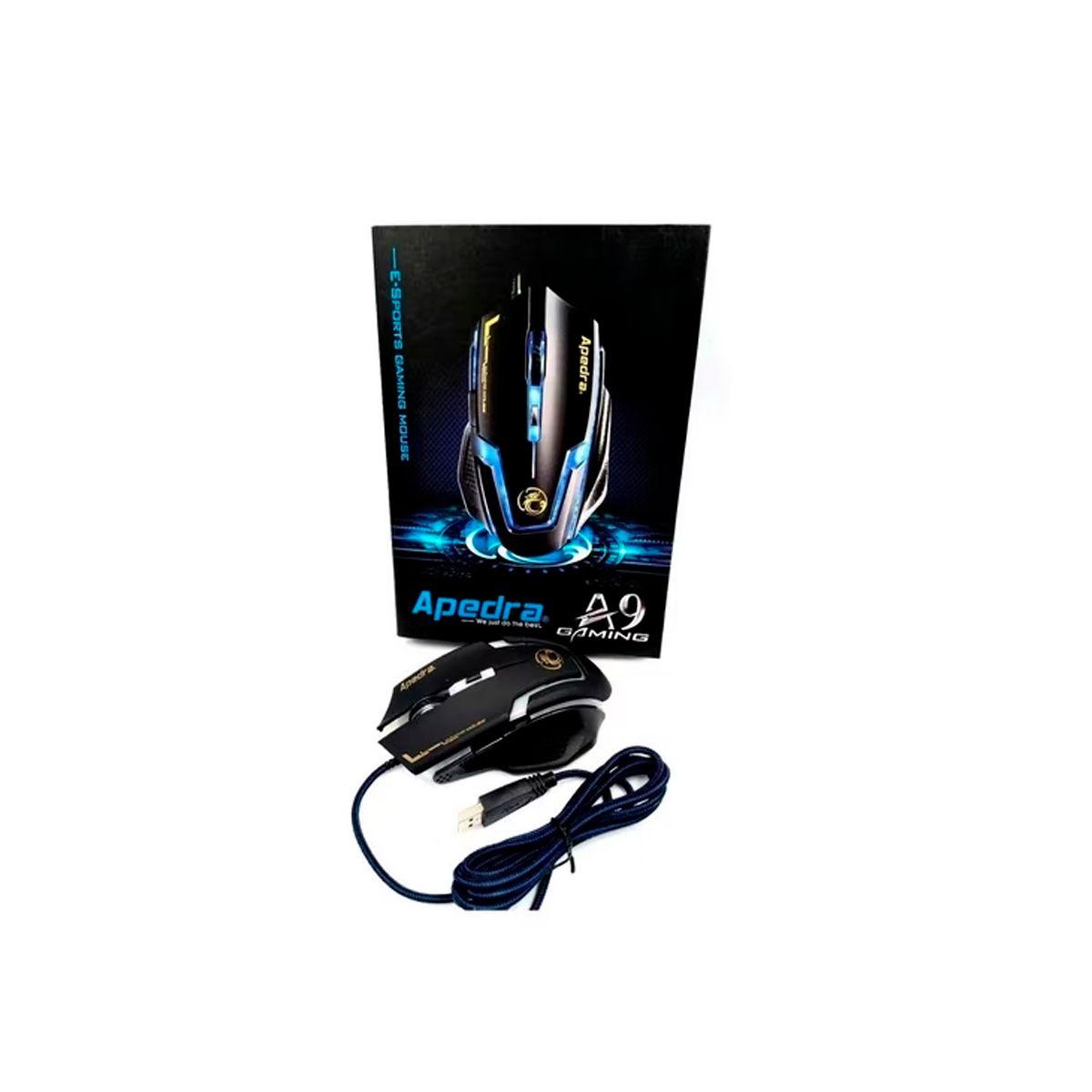 Mouse Gamer A9 3200 Dpi Retroiluminado-2