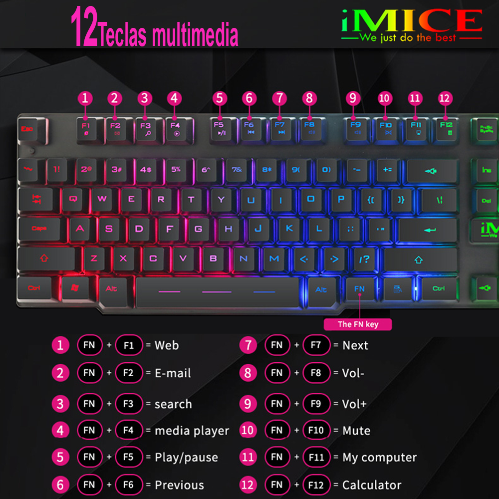 Teclado Gamer Premium Imice Ak 600 Retroiluminado-4