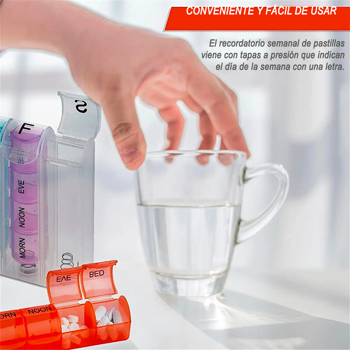 Pastillero Organizador Semanal 4 Tomas Diarias X 7 Dias-3