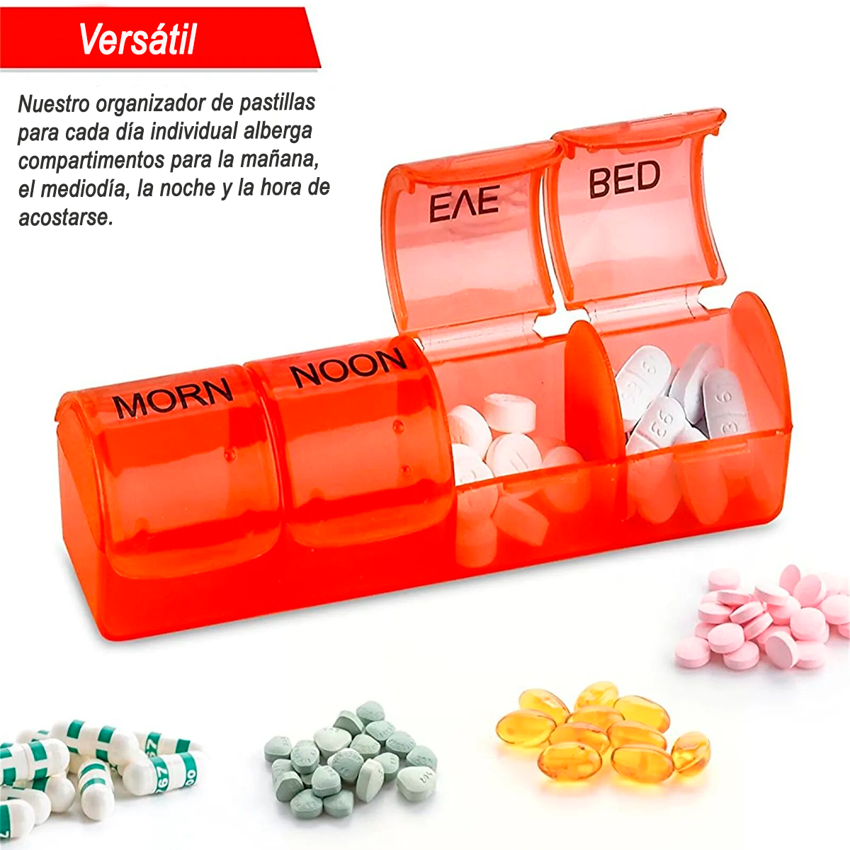 Pastillero Organizador Semanal 4 Tomas Diarias X 7 Dias-4