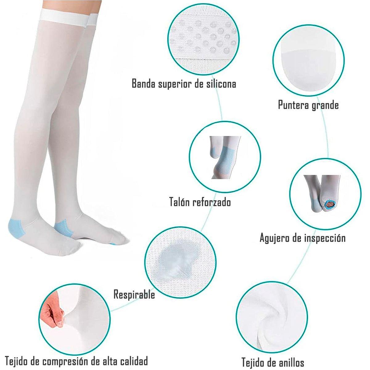 Medias Antiembolicas De Compresion - Cranberry Talla XL-2
