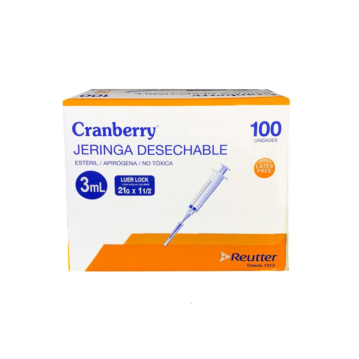 Jeringa Desechable 3ml Luer Lock 21g Caja De 100 Unid-0