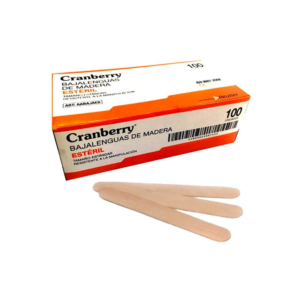 Bajalengua De Madera No Estéril Desechable Cranberry 100 Uds-1
