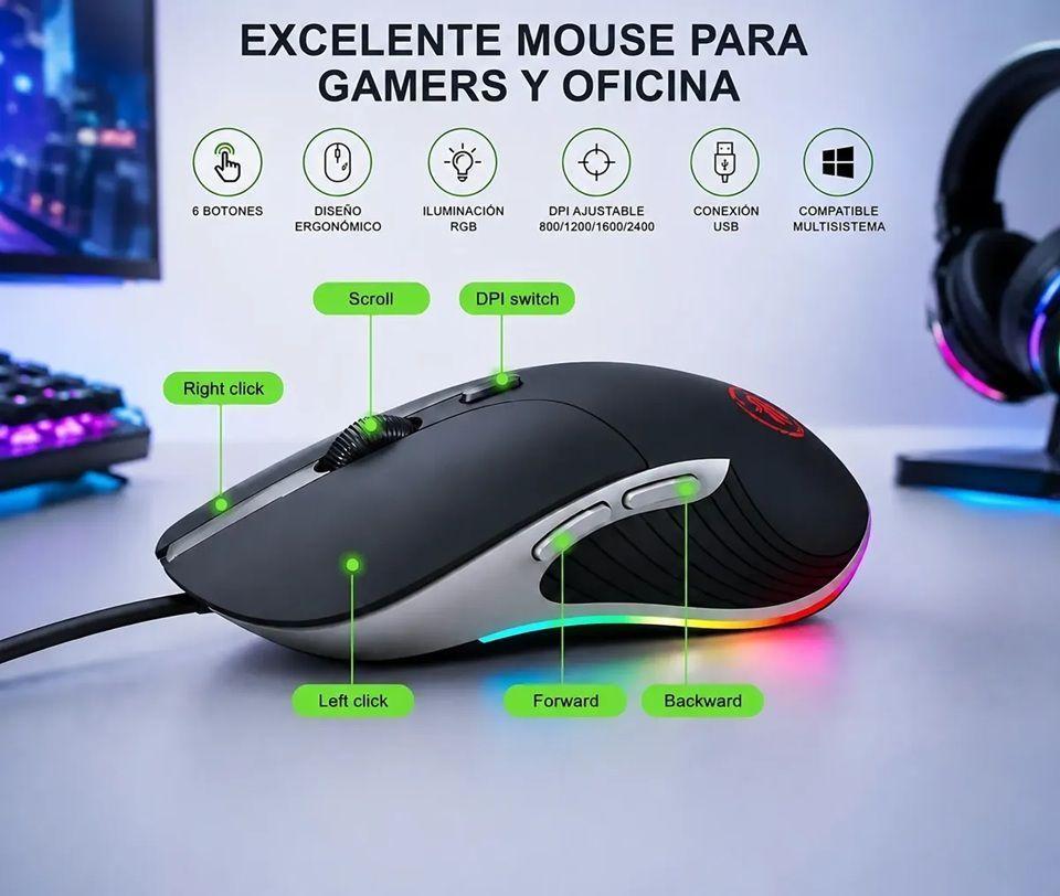 Kit Gamer Mouse Imice X6 6400 Dpi Mousepad Rgb 35x25cm-4
